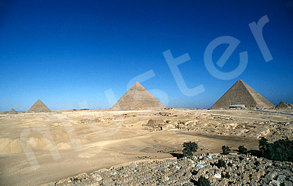 Giza-Plateau / Pyramidengebiet: Blickrichtung Nordwesten, Bild-Nr. Grßansicht: 470a/12