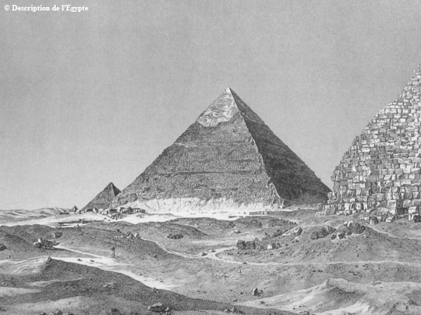 Ostseite der Chephren-Pyramide in Gizeh (mitte). Ostseite der Chephren-Pyramide in Gizeh (mitte).