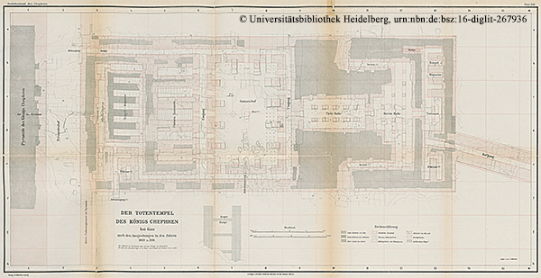 Der Totentempel des Königs Chephren — Grundriss „Das Grabdenkmal des Königs Chephren“, Uvo Hölscher, 1912