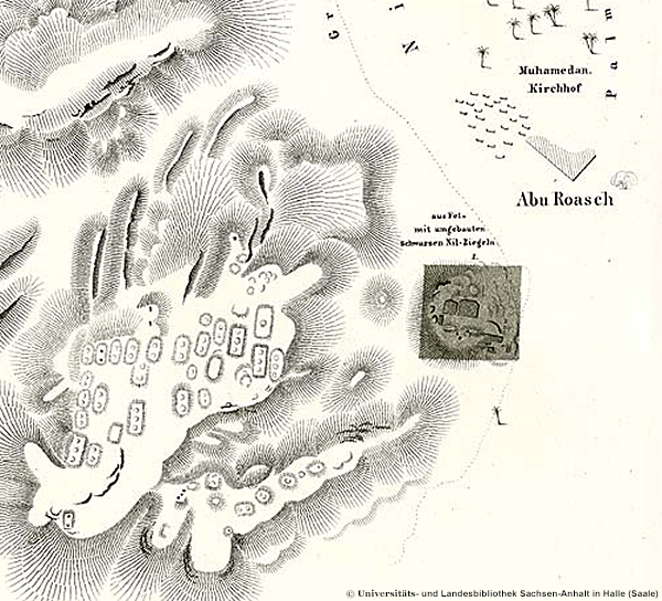 Lepsius-Karte von Abu Roasch, Auzug mit 
