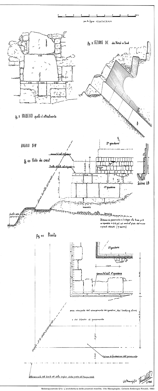 Nebenpyramide G1a außen: L'architettura delle piramidi menfite, Vito Maragioglio; Celeste Ambrogio Rinaldi, 1963