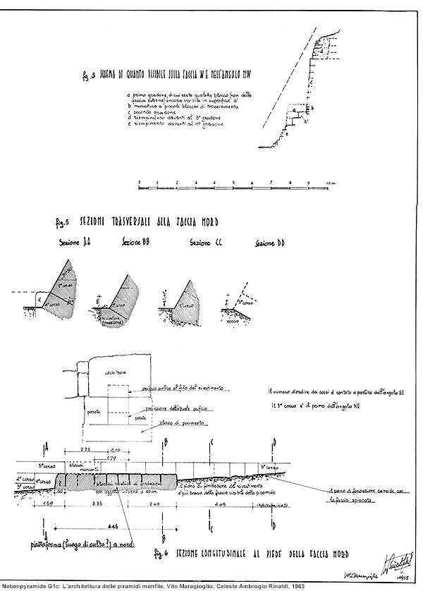 Nebenpyramide G1b außen: L'architettura delle piramidi menfite, Vito Maragioglio; Celeste Ambrogio Rinaldi, 1963