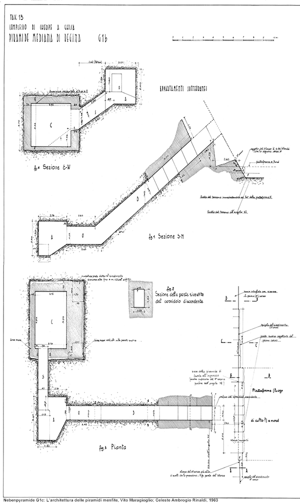 Nebenpyramide G1b innen: L'architettura delle piramidi menfite, Vito Maragioglio; Celeste Ambrogio Rinaldi, 1963