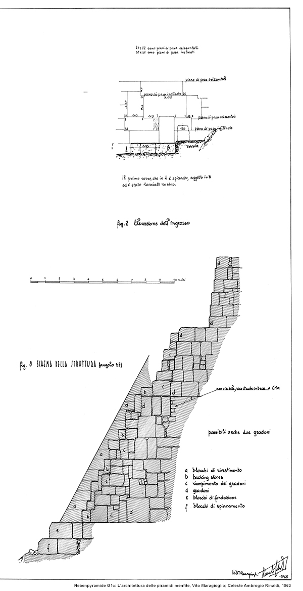 Nebenpyramide G1c außen: L'architettura delle piramidi menfite, Vito Maragioglio; Celeste Ambrogio Rinaldi, 1963