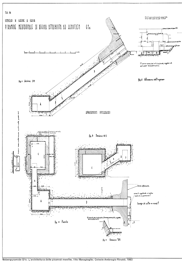 Nebenpyramide G1c innen: L'architettura delle piramidi menfite, Vito Maragioglio; Celeste Ambrogio Rinaldi, 1963