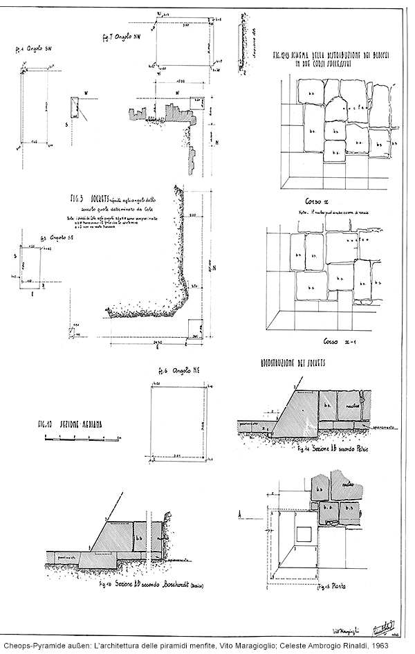 Cheops-Pyramide, Ecken: L'architettura delle piramidi menfite, Vito Maragioglio; Celeste Ambrogio Rinaldi, 1963