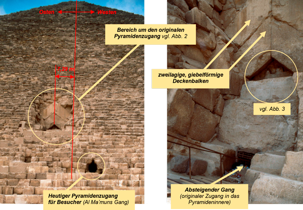 Nordseite der Cheops-Pyramide, Originaler Zugang in die Cheops-Pyramide